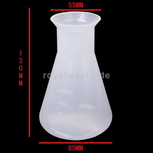 Plastic chemical conical flask container bottle for laboratory test -250ml for sale