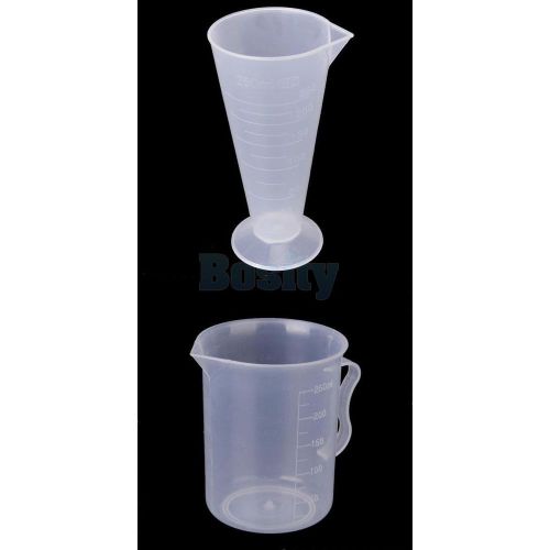 250ml plastic lab measurement beaker measuring cup + graduated beaker w/ handle for sale