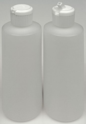 Plastic Bottle w/White Turret Lid, 4-oz., 100-Pack, New