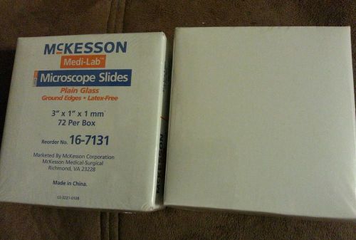 2 Boxes Mckesson Microscope Slides Medi-lab Plain and Frosted Glass
