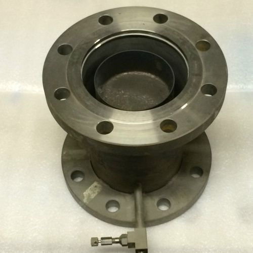 5&#034; High Vacuum Nipple, 8.25 inch long, 9&#034; Flanges, Gas Inlet, Stainless Steel