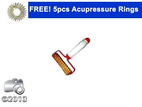 Acupressure wooden hand roller mega body massager massager + free 5 sojok rings for sale