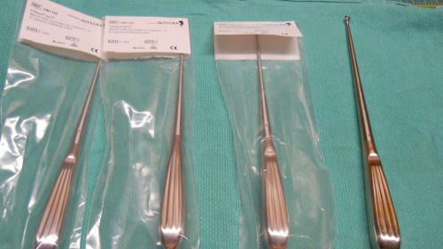 Set of 4 Bruns Oval Curettes Straight cupped. New in Pkg 9&#034;