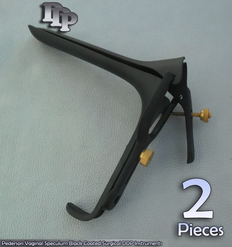2 Pieces Pederson Vaginal Speculum X-Large Black Coated Surgical DDp Instruments