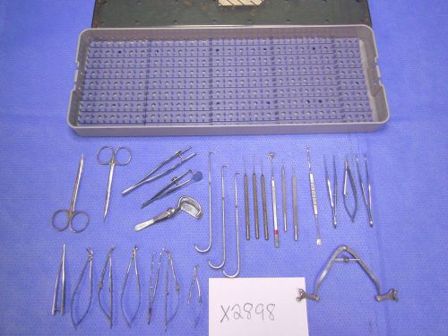 Karl storz eye surgical instrument set with tray (lot of 26) for sale