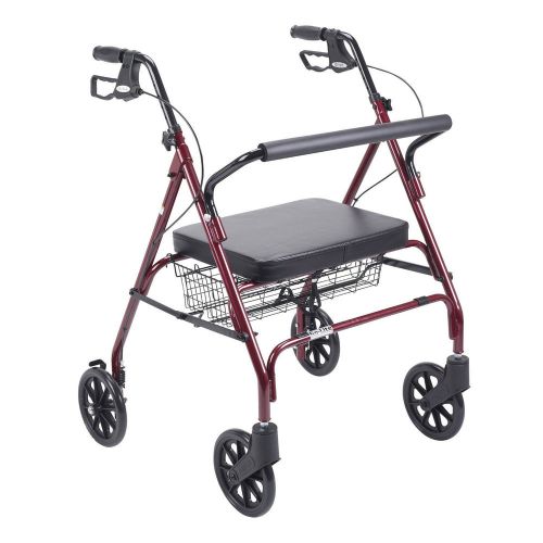 Drive Medical 10215RD-1 Go-Lite Rollator Oversize, Red