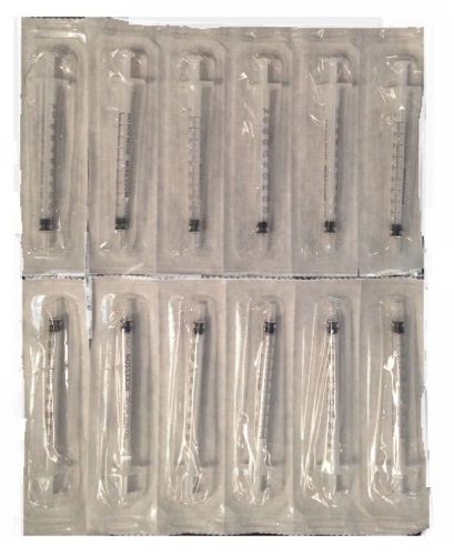 12- 1 cc global easyglide luer slip tuberculin syringes 1ml sterile new for sale