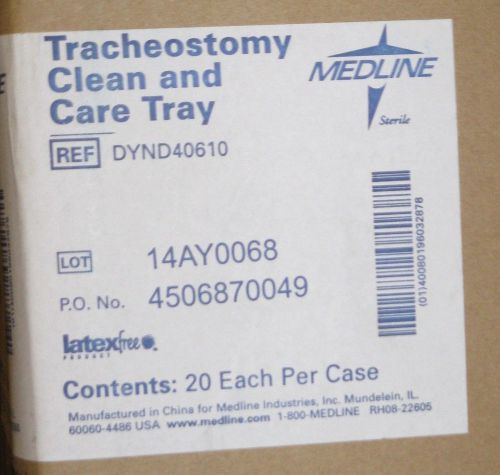 2 CASES OF 20 Tracheostomy Clean and Care Tray Sterile MEDLINE DYND40610