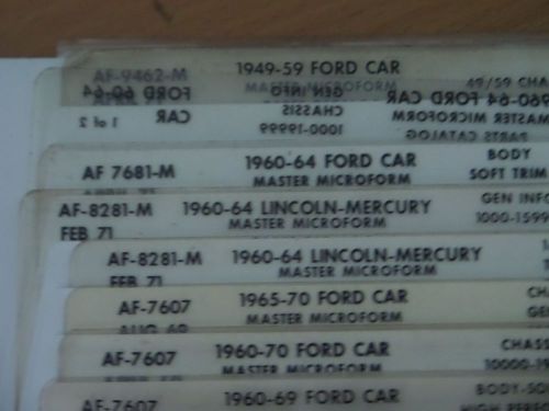microfiche fiche cards/reader 1949 to 1990 Ford Mercury Lincoln 50 60 70 80 90