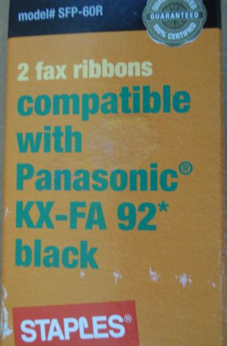 2 Staples Panasonic Printer Cartridges KX-FA 92 NEW In-Box
