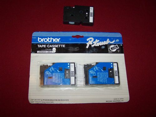 New Brother TC34Z White on Black P-touch, Ptouch TC-34Z- Free FAST Ship! 3 Total