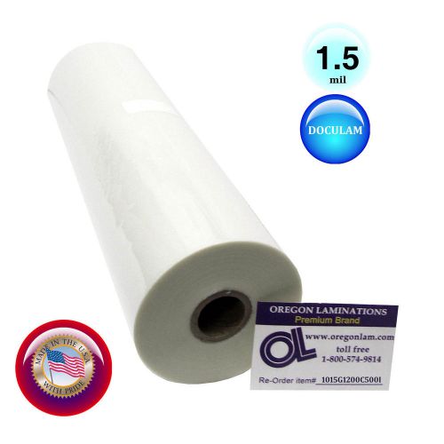 Doculam Laminating Film 12&#034; x 500&#039; 1.5 Mil 1&#034; core Qty 1 Roll American Made