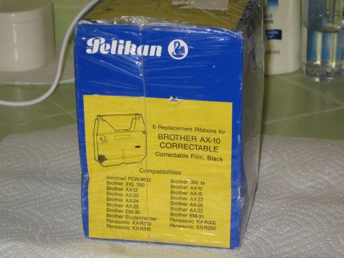 PELIKAN 6 REPLACEMENT RIBBONS FOR BOTHER A-10 CORRECTABLE FILM, BLACK - NEW!!!