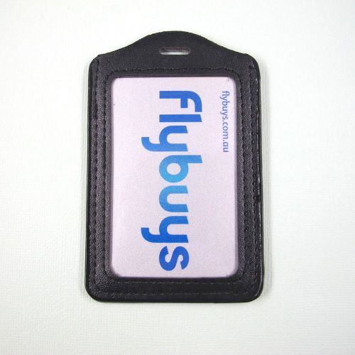 Black PVC Transparent Clear Plastic ID Card Pouches Name Badge Holder Vertical
