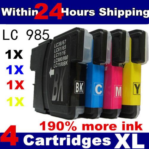 4 ink cartridges LC985 Compatible for Brother DCP &amp; MFC Printers