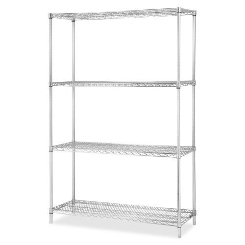 Llr84179 wire shelving, add-on unit, 4 shelf/2 post, 48&#034;x24&#034;, chrome for sale