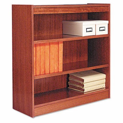 Alera Square Corner Wood Veneer Bookcase, 3-Shelf, Medium Oak (ALEBCS33636MO)