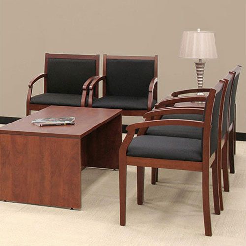 Guest chairs side office conference reception room chair cherry or mahogany wood for sale