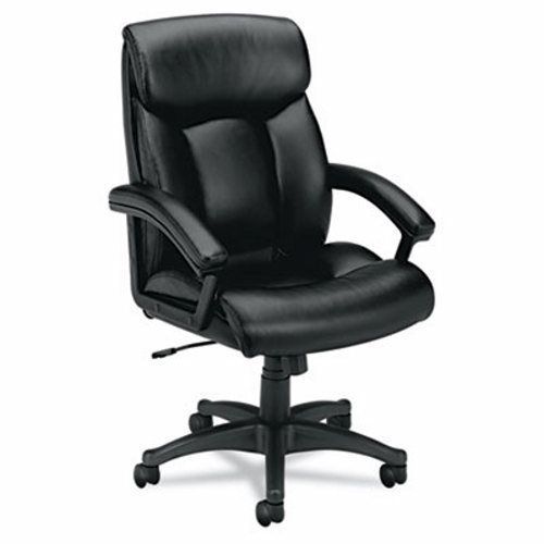 Basyx VL151 Executive High-Back Chair, Black Leather (BSXVL151SB11)
