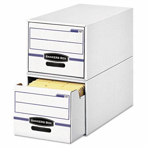 Bankers File Drawer Storage Box, Legal, White/Blue, 6 per Carton (FEL00722)