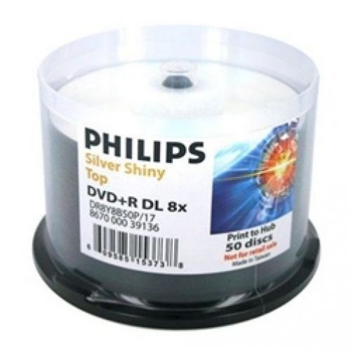 300 philips double layer 8.5gb 8x dvd+r dl shiny silver for sale