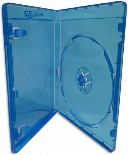 Single =blu-ray 3d= 12mm blu-ray case with silver painted blu-ray 3d logo 10-pak for sale