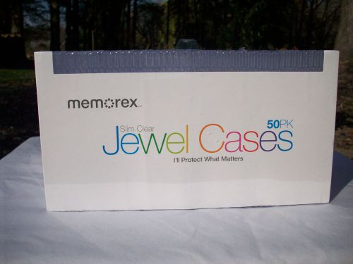 Memorex Slim Clear Jewel Cases 50 Pack for DVD CD Blu-Ray Media Storage