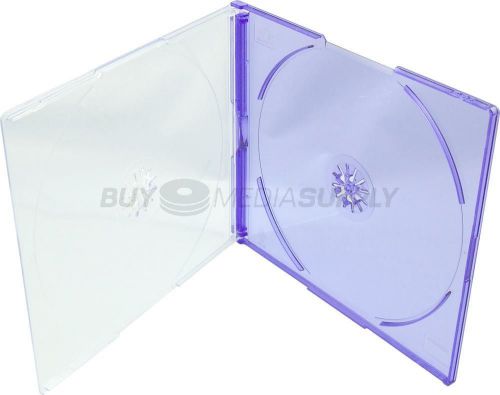 5.2mm Slimline Purple Color Double 2 Discs CD Jewel Case - 200 Pack