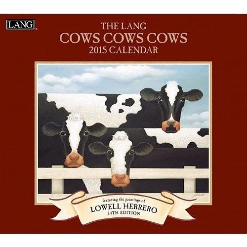 2015 LANG WALL CALENDAR - COWS COWS COWS, artwork by Lowell Herrero