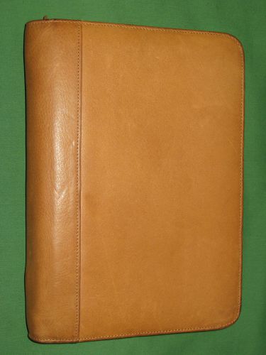 Classic 1.25&#034; 3 ring caramel leather boulder ridge planner binder franklin covey for sale