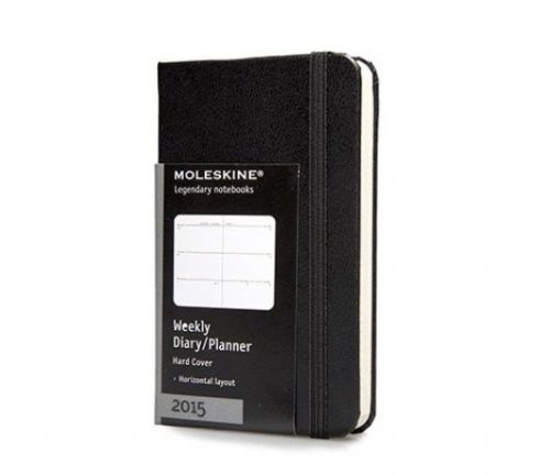 Moleskine 2015 weekly diary planner black hardcover cover - mini - two colours for sale