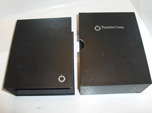 One Franklin Covey Storage Binder and One Matching Sleeve Black Compact Size