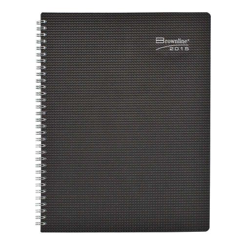 Brownline 11 X 8.5 Inches 2015 Duraflex Weekly Planner with Twin-Wire, Black