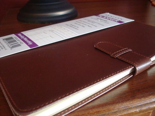 BROWN PLANNER CALENDAR ADDRESS 18 Month Organizer LEATHER COVER High Quality