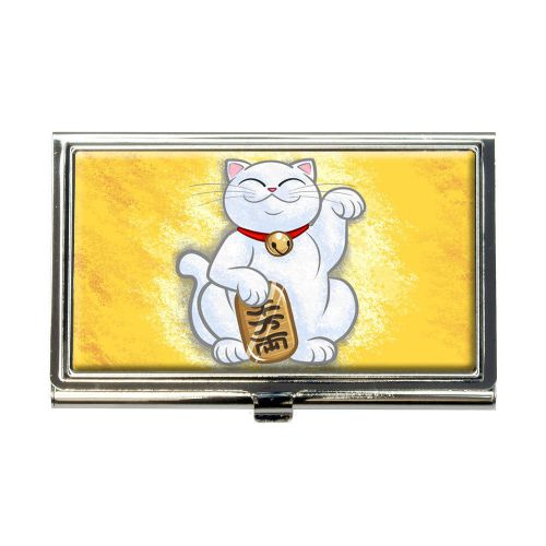 Lucky beckoning cat business credit card holder case for sale