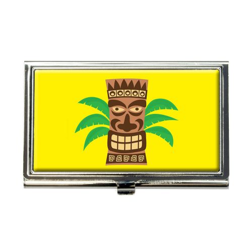 Tropical Tiki Head Business Credit Card Holder Case