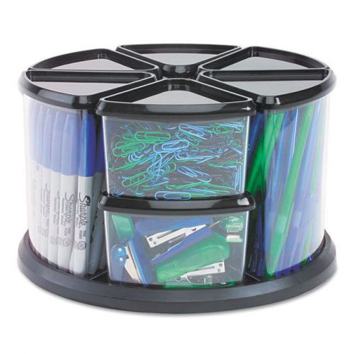 Office Supplies Organizer 9 Canister Carousel Plastic, 11 1/ 8 x 11 1/ 8