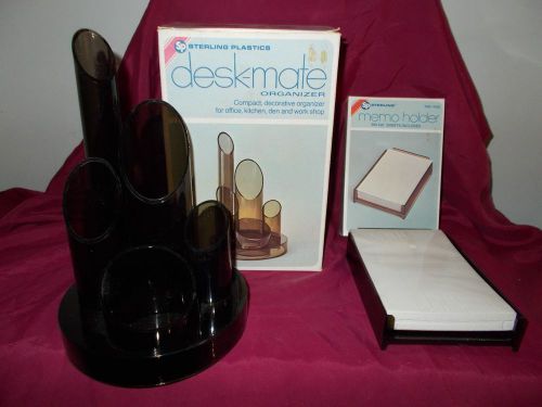 DESK-MATE ORGANIZER by Sterling Plastics + MEMO HOLDER~Desk~Kitchen~Work Shop