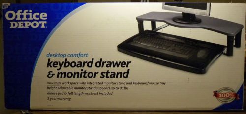 Desktop Keyboard Drawer Office Depot Monitor Stand Shelf Desk Computer Organizer