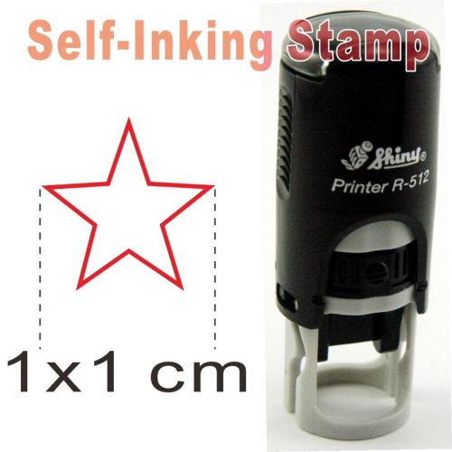 Outline star 1cm self-inking stamp refill red ink or choose black blue green ... for sale