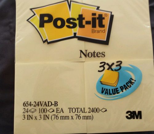 Post It Notes / 3X3 / 24 100 Sheet Packs.
