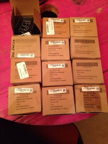 12 Boxes Of 12 Medium Sized Binder Clips (W3)