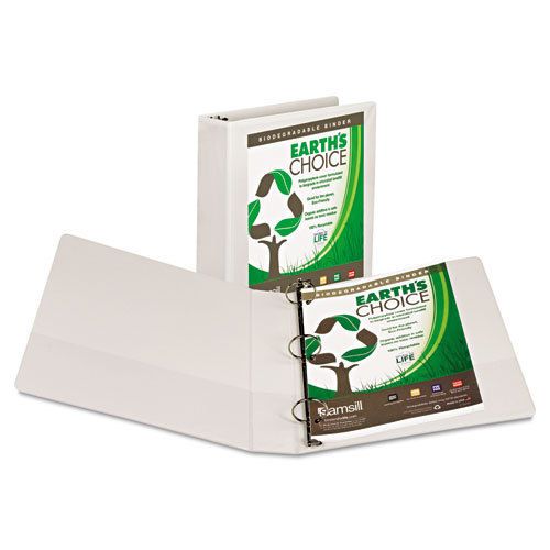 Earth&#039;s Choice Biodegradable Round Ring View Binder, 1-1/2&#034; Capacity, White