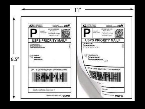 Labels 8.5x5.5 ( 50 ) Premium Shipping Labels 8.5x5.5 Half-Sheet Self Adhesive