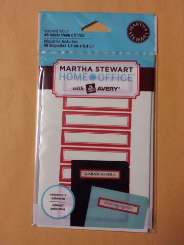 1 pack Martha Stewart Home Office Kitchen Labels Red Rectangle - 48 labels