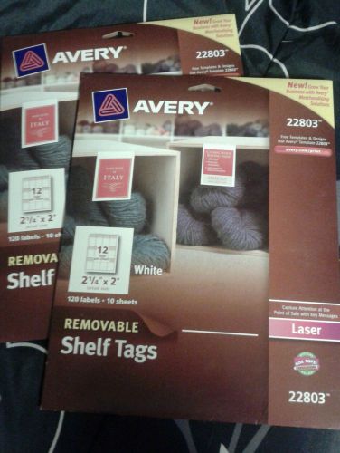 Avery 22803 Removable Shelf Tag  Labels 240 Lables total 2 packs of 120