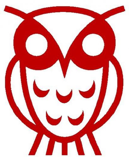 30 Custom Red Abstract Owl Personalized Address Labels