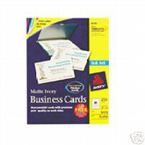 Avery 8376 ivory color business cards inkjet 250 ct for sale