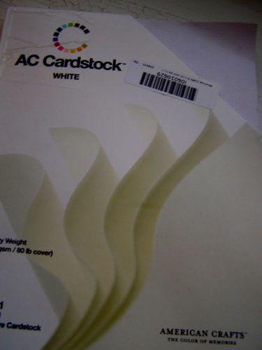 New American Crafts Cardstock Pack 8 1/2&#034; x 11&#034;  White AC71273 60 sheets/pkg
