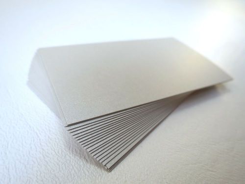 50 Metallic Silver Blank Business Cards 100 lb. Cover 89mm x 52mm- 3.5 x 2
